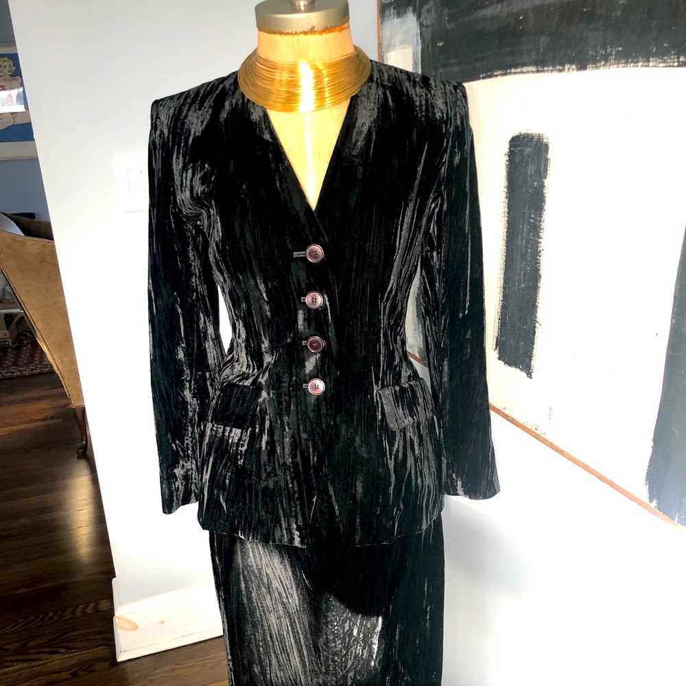 Yves Saint Laurent Crushed Velvet Suit Combo